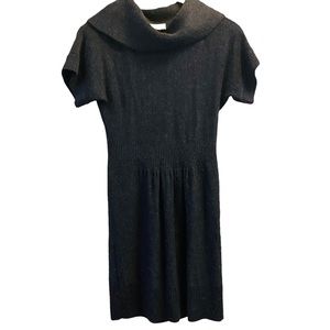 LOFT Grey Merino Wool Sweater Cowl Neck Dress